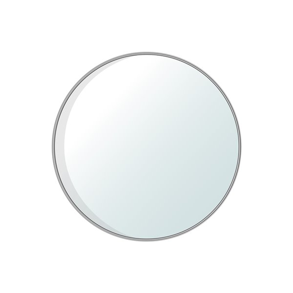 Jade Bath Dex Round Decorative Mirror, Chrome Frame Circular Mirror