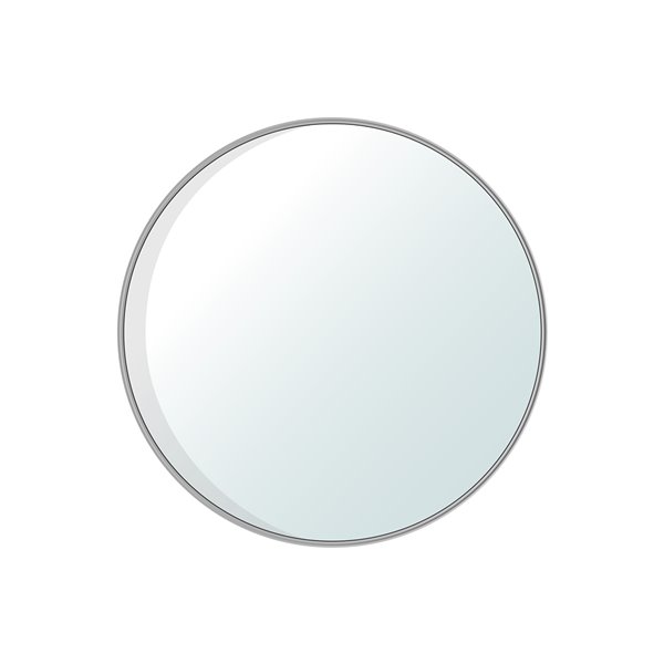 Miroir décoratif rond Dex de Jade Bath, 47,24 po x 47,24 po, chrome poli