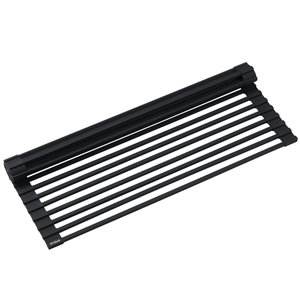 Kraus Multipurpose Over-Sink Roll-Up Dish Drying Rack - Coated Wire - 20.5-in x 13-in - Black
