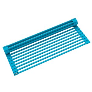 Kraus Multipurpose Workstation Sink Roll-Up Dish Drying Rack - Coated Wire - 17-in x 12-in - Aqua