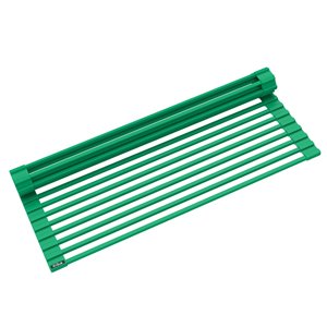 KRAUS Multipurpose Workstation Sink Roll-Up Dish Drying Rack in Green