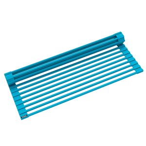 Kraus Multipurpose Over-Sink Roll-Up Dish Drying Rack - Coated Wire - 20.5-in x 13-in - Aqua