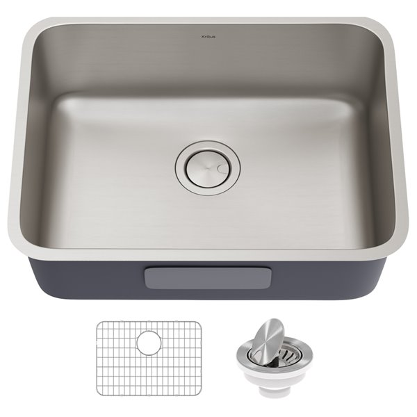 Kraus Undermount Single Bowl Sink - Stainless Steel - 25-in