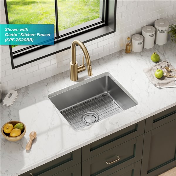 Kraus Undermount Single Bowl Sink - Stainless Steel - 21-in