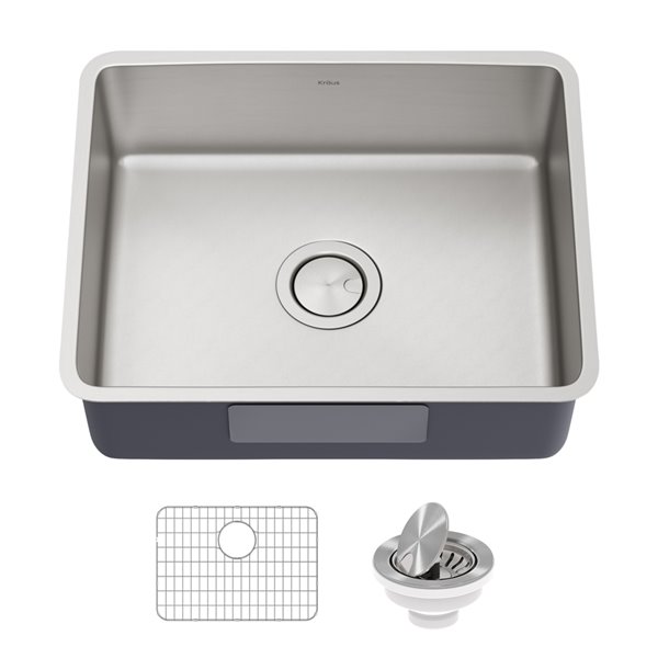 Kraus Undermount Single Bowl Sink - Stainless Steel - 21-in