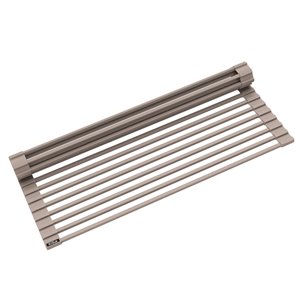 Kraus Multipurpose Workstation Sink Roll-Up Dish Drying Rack - Coated Wire - 17-in x 12-in - Brown