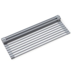 KRAUS Multipurpose Workstation Sink Roll-Up Dish Drying Rack in Light Grey
