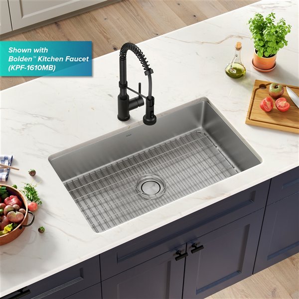 Kraus Undermount Single Bowl Sink - Stainless Steel - 32-in