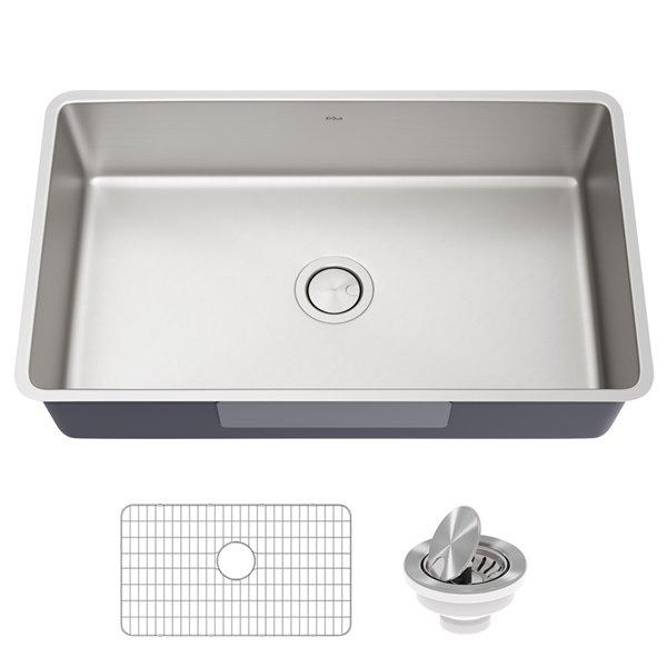 Kraus Undermount Single Bowl Sink - Stainless Steel - 32-in