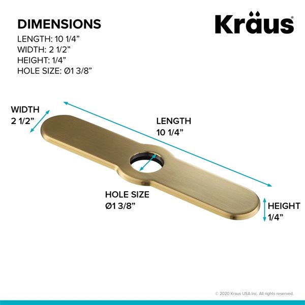 Kraus Kitchen Faucet Deck Plate - Round - Brushed Brass - 10-in
