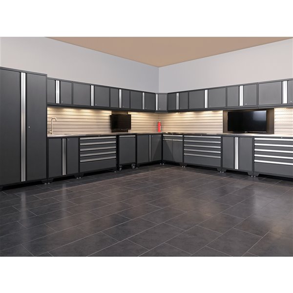 NewAge Products 6-Cabinets Steel Garage Storage System in Charcoal