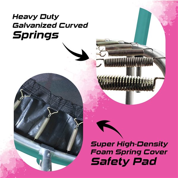 Moxie Round Outdoor Backyard Trampoline Set with Enclosure - 16.53-ft - Green