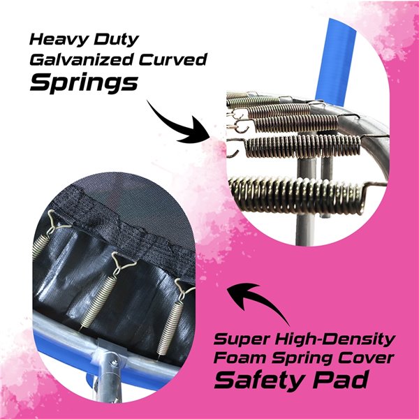 Moxie Round Outdoor Backyard Trampoline Set with Enclosure - 16.53-ft - Blue