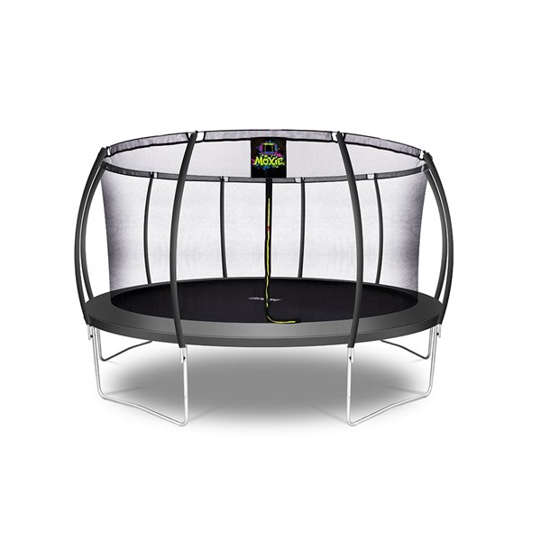 Moxie Round Outdoor Backyard Trampoline Set with Enclosure - 15.5-ft ...