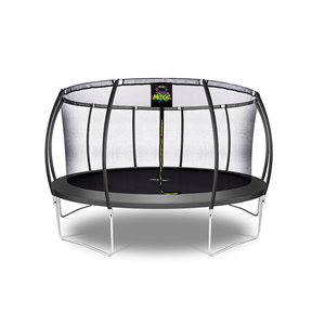 Moxie Round Outdoor Backyard Trampoline Set with Enclosure - 15.5-ft - Black