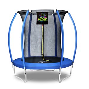 Moxie Round Outdoor Backyard Trampoline Set with Enclosure - 6.53-ft - Blue