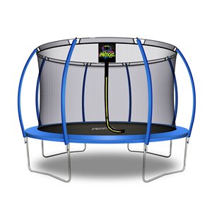 Moxie Round Outdoor Backyard Trampoline Set with Enclosure - 12.53-ft - Blue