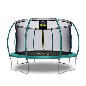 Moxie Round Outdoor Backyard Trampoline Set with Enclosure - 14.46-ft - Green