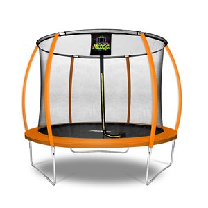 Moxie Round Outdoor Backyard Trampoline Set with Enclosure - 10.53-ft - Orange