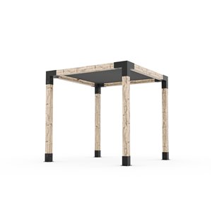 Trousse de pergola Toja Grid avec voile d'ombrage pour pôteau de bois 6x6, 8 pi x 8 pi, autoportant