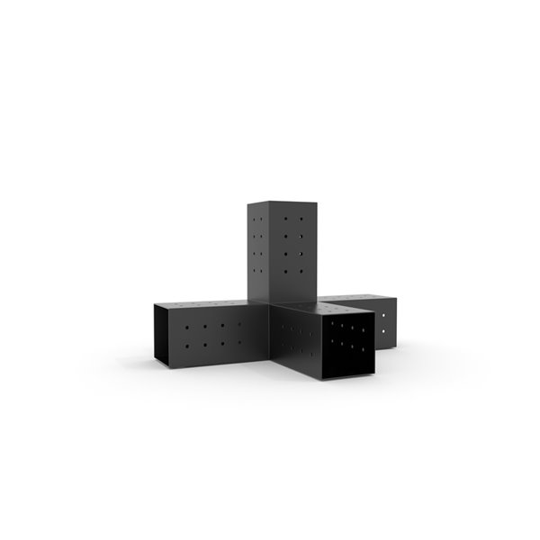 Toja Grid Quad 2-Pack and 2 Solos for 4x4 Wood Posts - Freestanding - Black