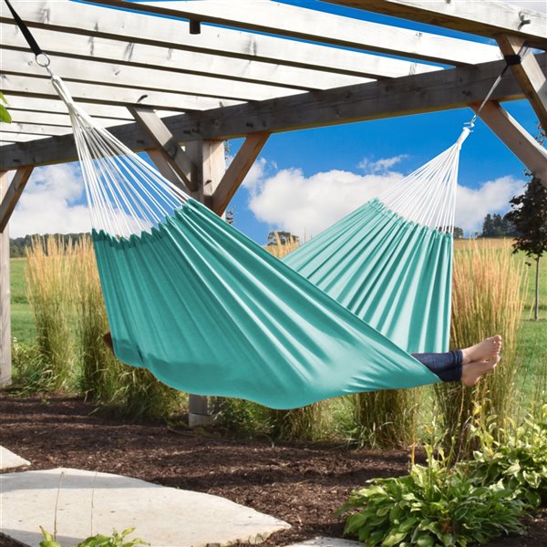 Vivere Brazilian Double Sunbrella Hammock - Turquoise