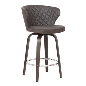 Armen Living Mynette Mid-Century Swivel Bar Stool - Brown