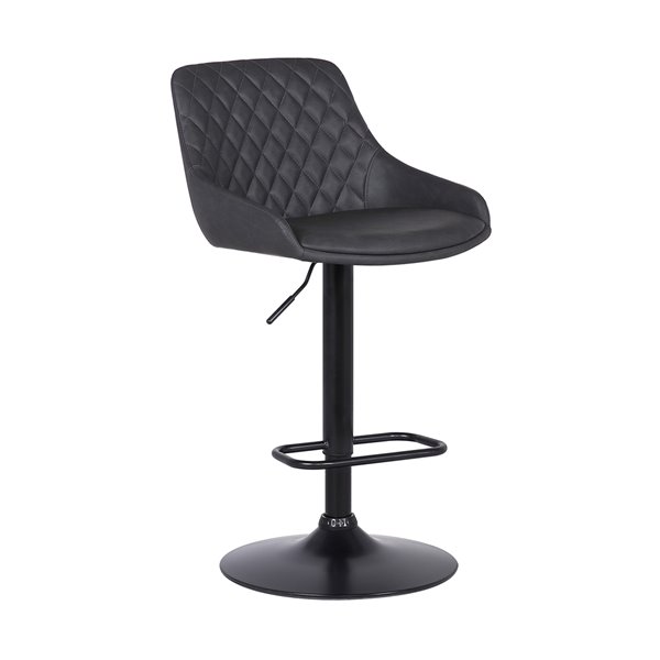 Armen Living Anibal Modern Adjustable Height and Swivel Bar Stool - Grey