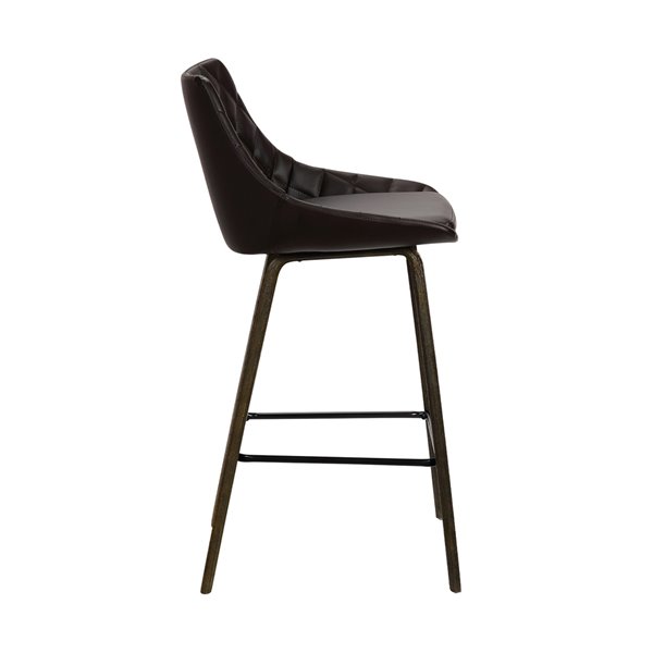 Armen Living Dani Mid-Century Swivel Counter Stool - Brown