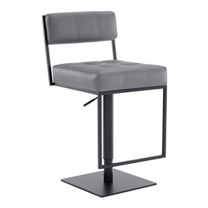 Armen Living Michele Modern Adjustable Height and Swivel Bar Stool - Grey/Black