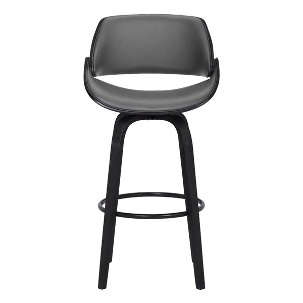 Armen Living Mona Mid-Century Swivel Bar Stool - Grey/Black