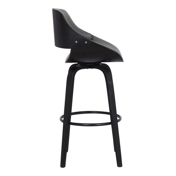 Armen Living Mona Mid-Century Swivel Bar Stool - Grey/Black