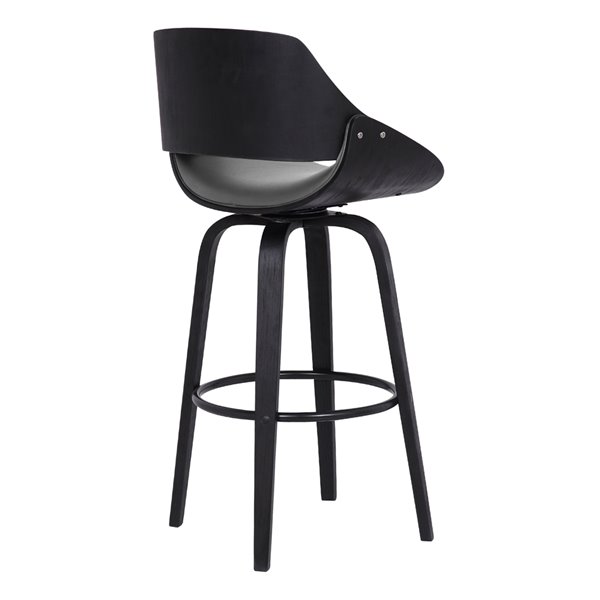 Armen Living Mona Mid-Century Swivel Bar Stool - Grey/Black