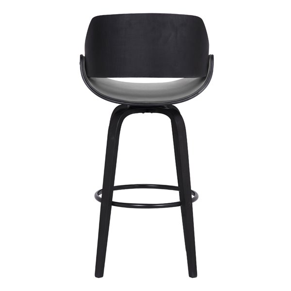 Armen Living Mona Mid-Century Swivel Bar Stool - Grey/Black
