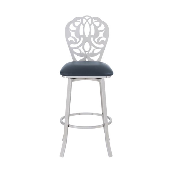 Armen Living Cherie Modern Swivel Bar Stool - Grey