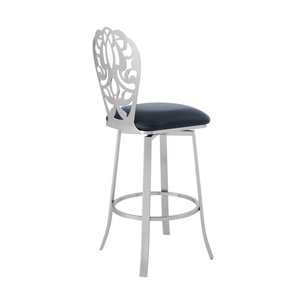Armen Living Cherie Modern Swivel Bar Stool - Grey
