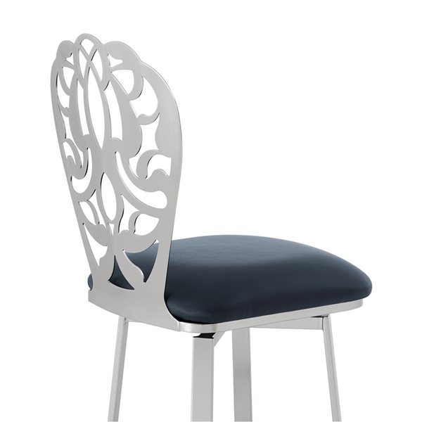 Armen Living Cherie Modern Swivel Bar Stool - Grey