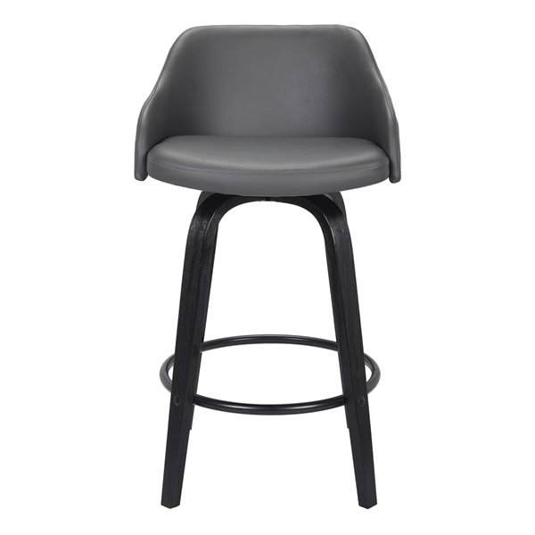 Armen Living Alec Mid-Century Swivel Bar Stool - Grey