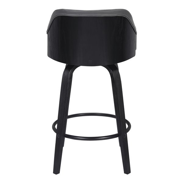Armen Living Alec Mid-Century Swivel Bar Stool - Grey