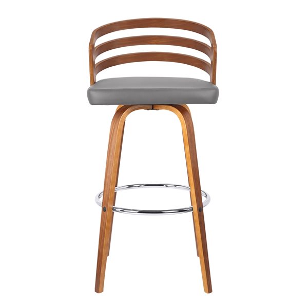 Armen Living Jayden Mid-Century Swivel Counter Stool - Grey