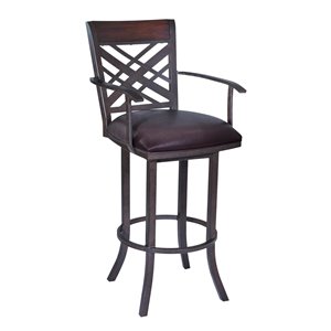 Armen Living Tahiti Mid-Century Bar Stool - 30-in - Brown