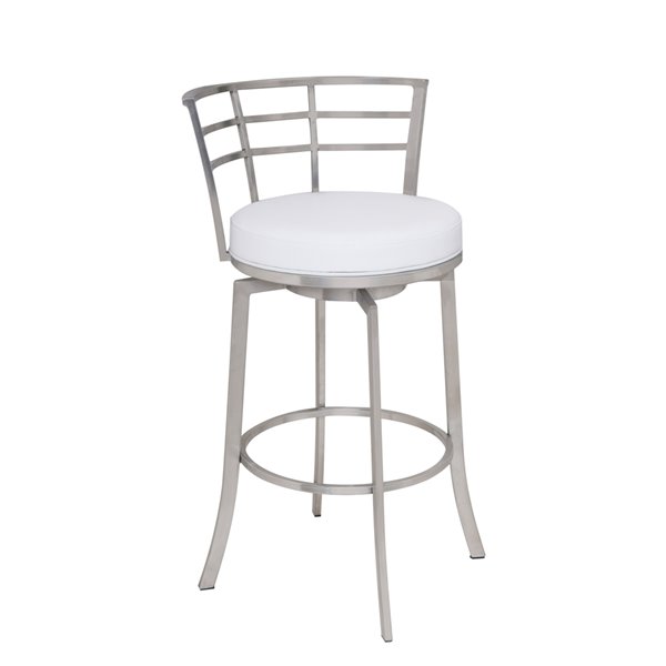 Armen Living Viper Modern Swivel Counter Stool - White