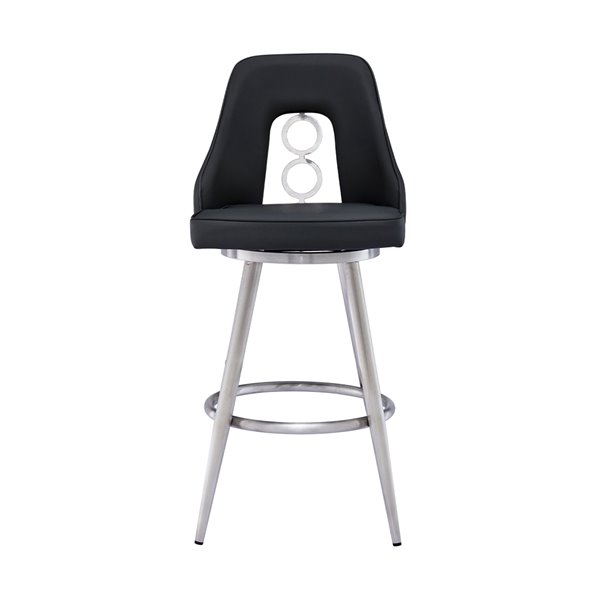Armen Living Ruby Modern Swivel Counter Stool - Black