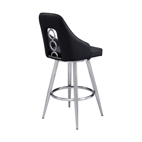 Armen Living Ruby Modern Swivel Counter Stool - Black