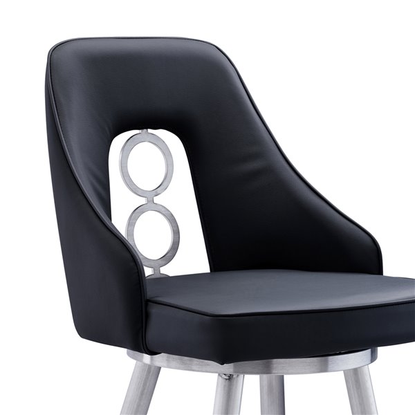 Armen Living Ruby Modern Swivel Counter Stool - Black