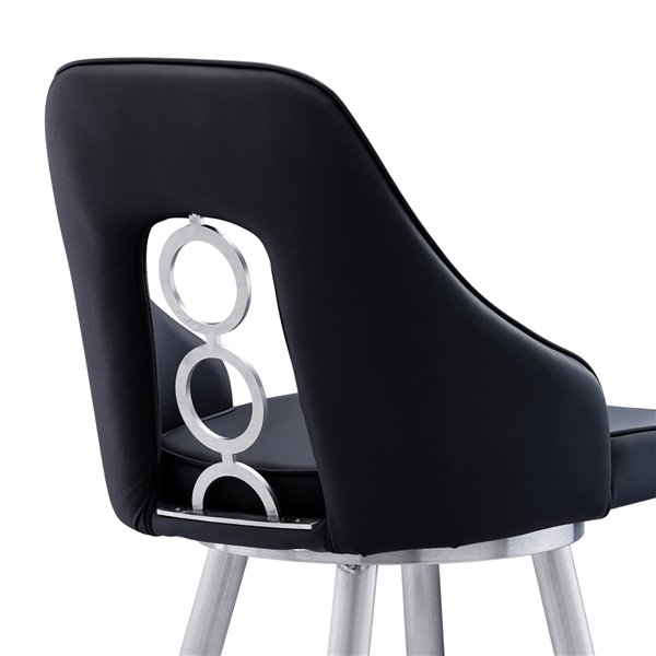 Armen Living Ruby Modern Swivel Counter Stool - Black