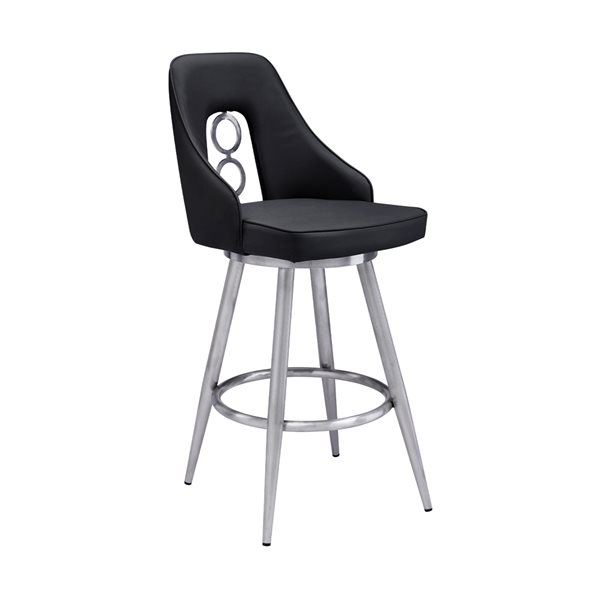 Armen Living Ruby Modern Swivel Counter Stool - Black