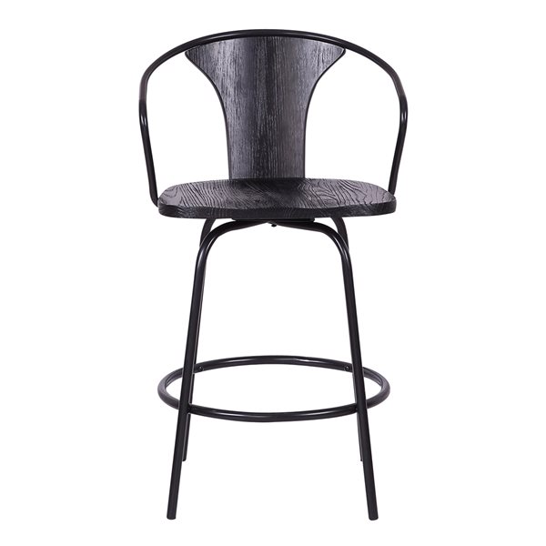 Armen Living Payton Mid-Century Swivel Counter Stool - Brown ...