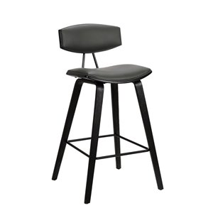 Armen Living Fox Mid-Century Counter Stool - Grey