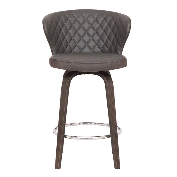 Armen Living Mynette Mid-Century Swivel Counter Stool - Brown